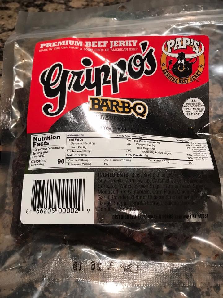 Product 1 on the shelf at The Beef Jerky Emporium