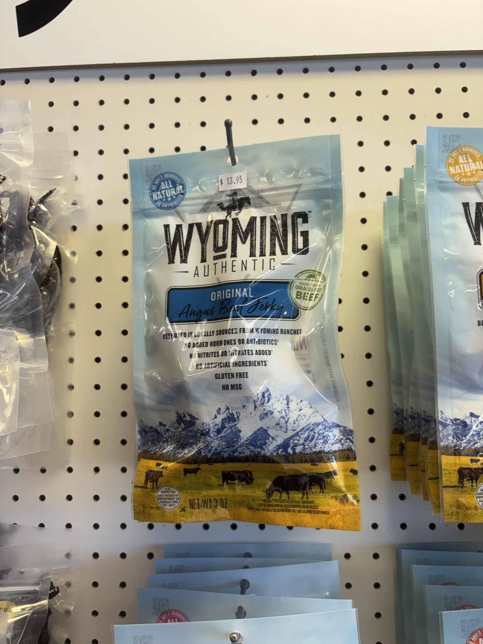 Wyoming jerky on the shelf at The Beef Jerky Emporium