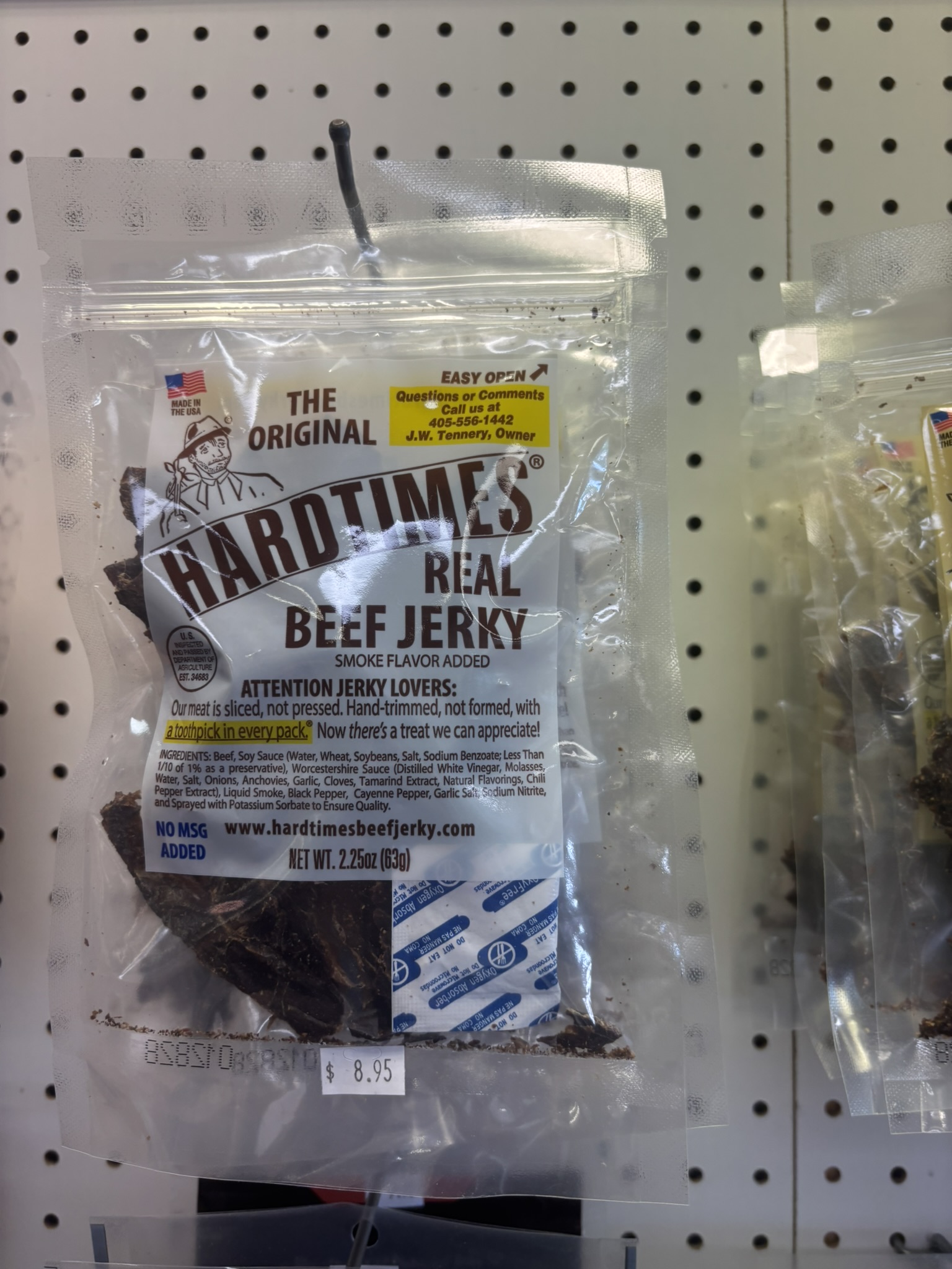 Hardtimes jerky on the shelf at The Beef Jerky Emporium